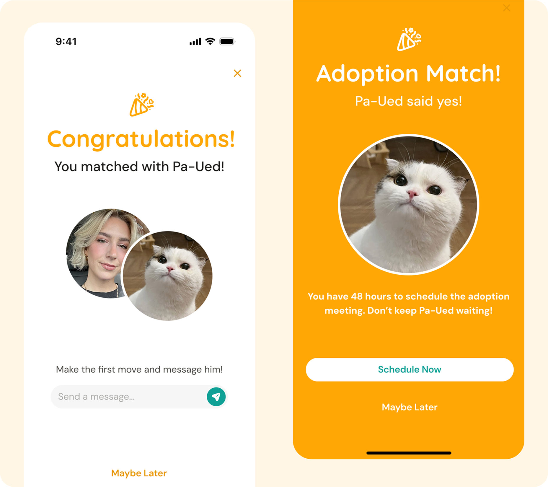 Sample alert screens