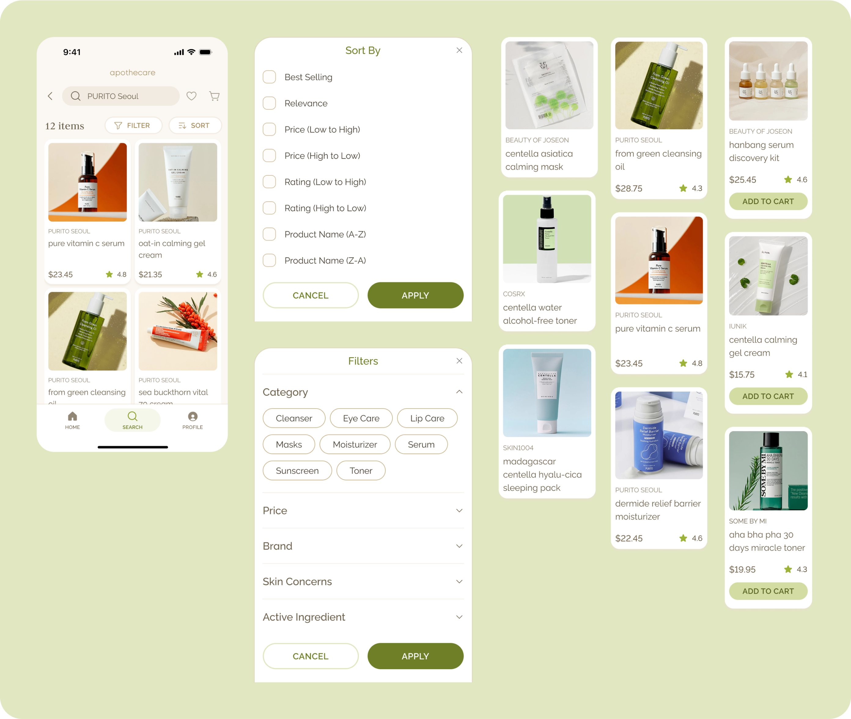 Sample elements in design system