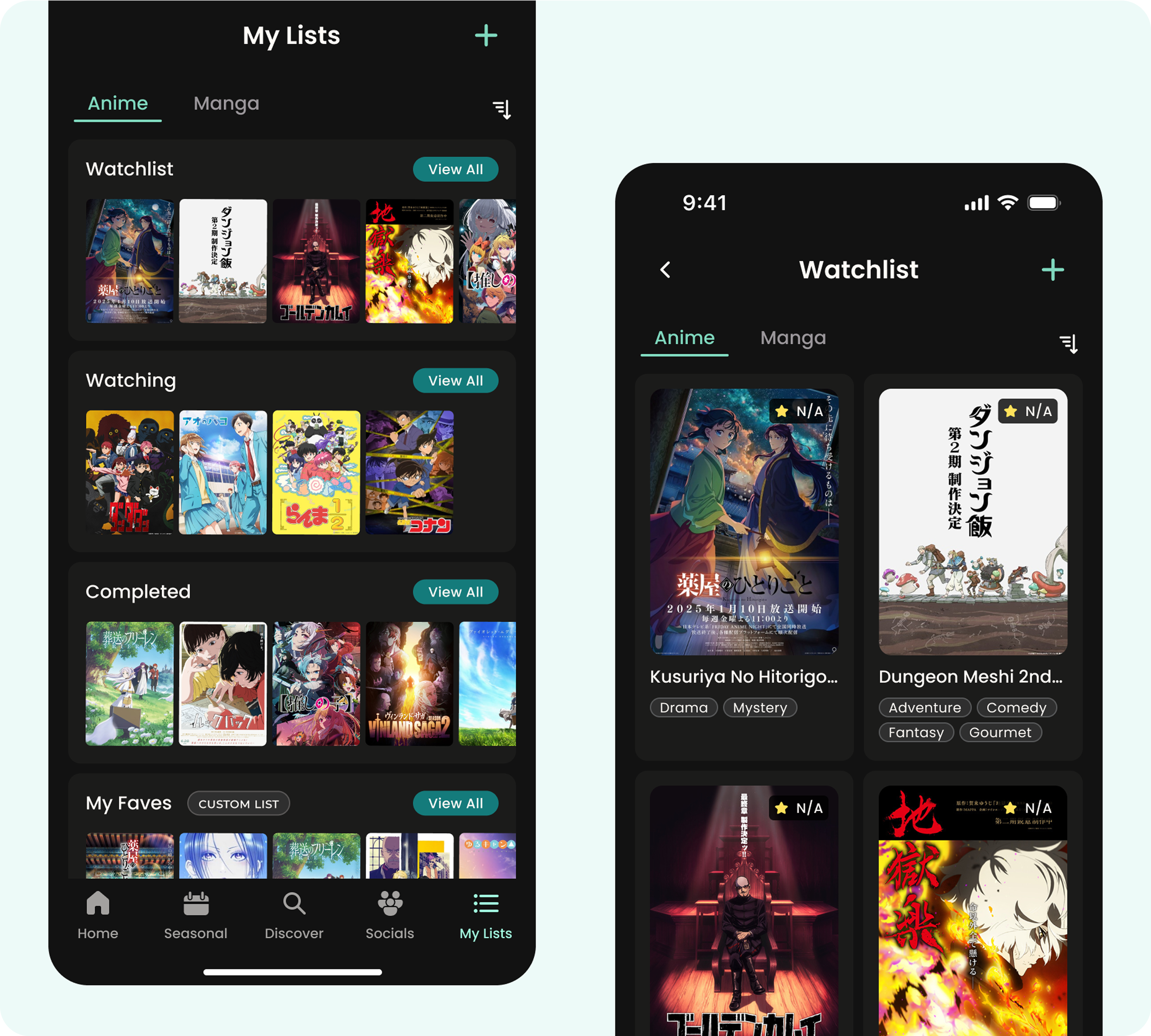 New designs for MyList tab and sample list